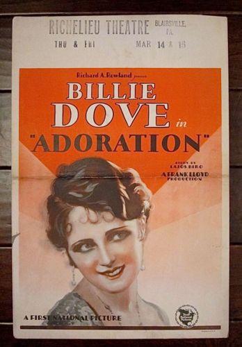 Adoration - Billie Dove (1928) US Window Card Silent Movie Poster