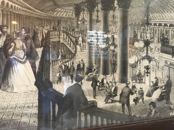 Steel Engraving Of Interior Of Steamer Daniel Drew - Steel Engraving (1876) US Advertising Poster - Great Vintage Frame - Image 2