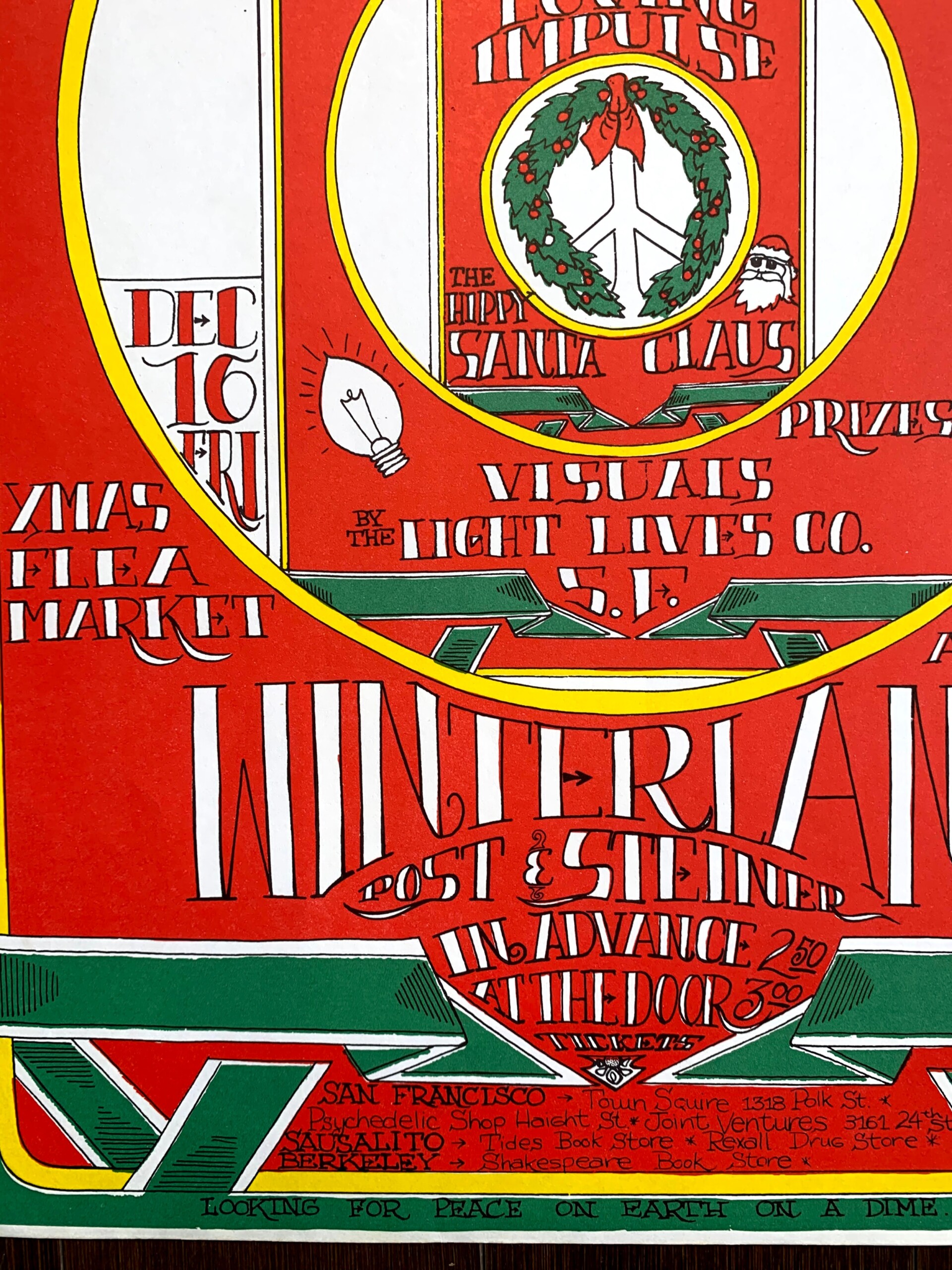 Quicksilver Winterland (Dec 16, 1967) 12.75x20 US Concert Poster 1st And Only Printing - Image 2