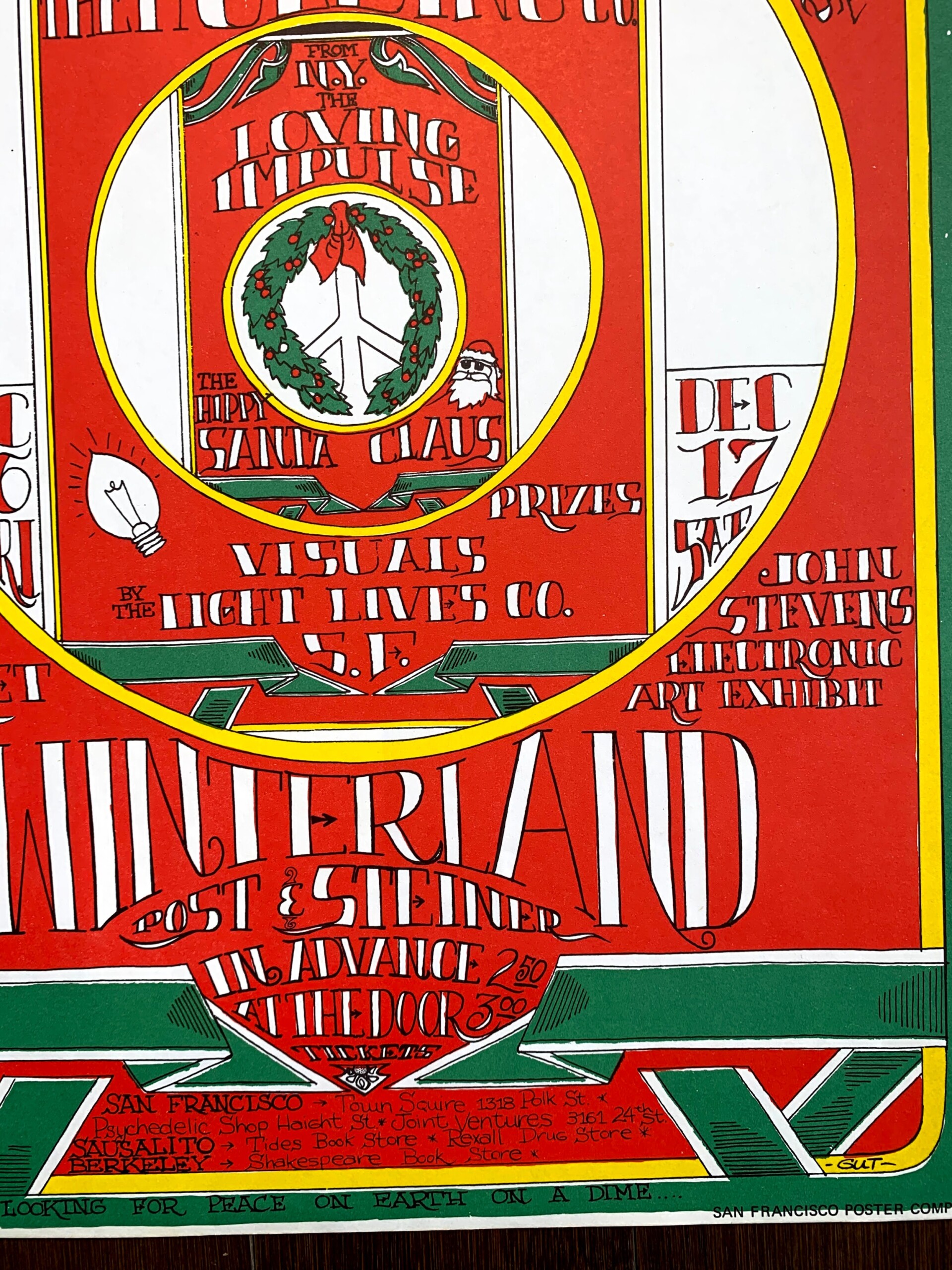 Quicksilver Winterland (Dec 16, 1967) 12.75x20 US Concert Poster 1st And Only Printing - Image 3