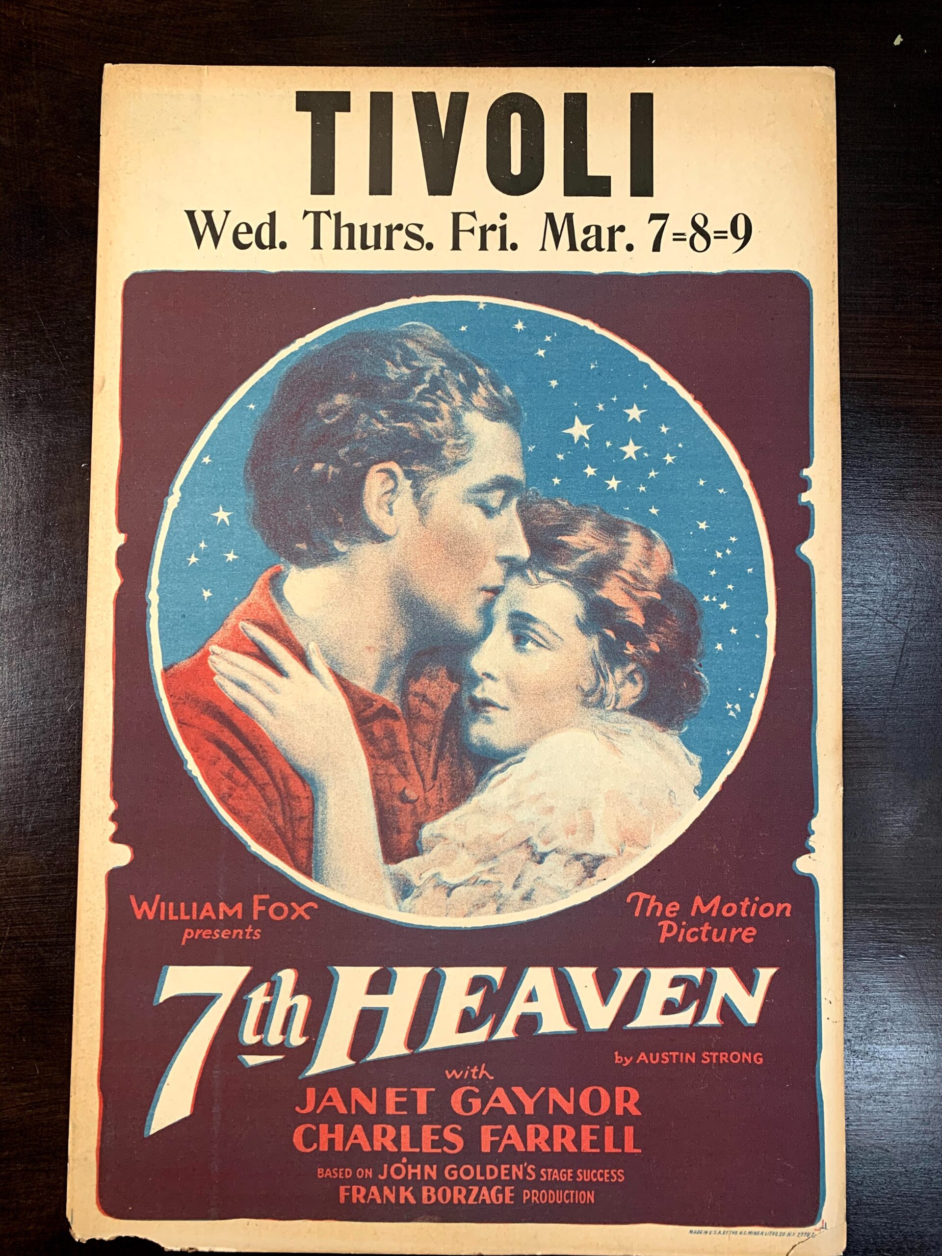 7th Heaven - Janet Gaynor (1927) US Window Card Movie Poster