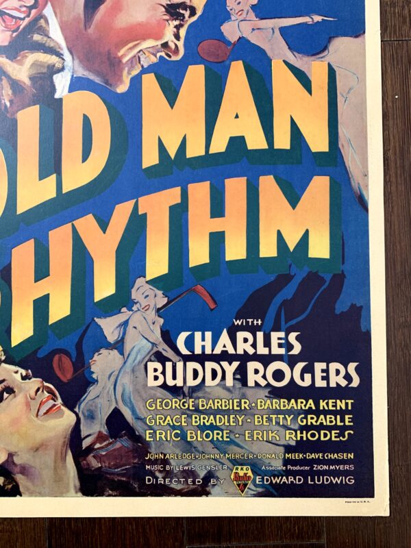 Old Man Rhythm - Charles Buddy Rogers (1935) US Window Card Movie Poster - Image 4