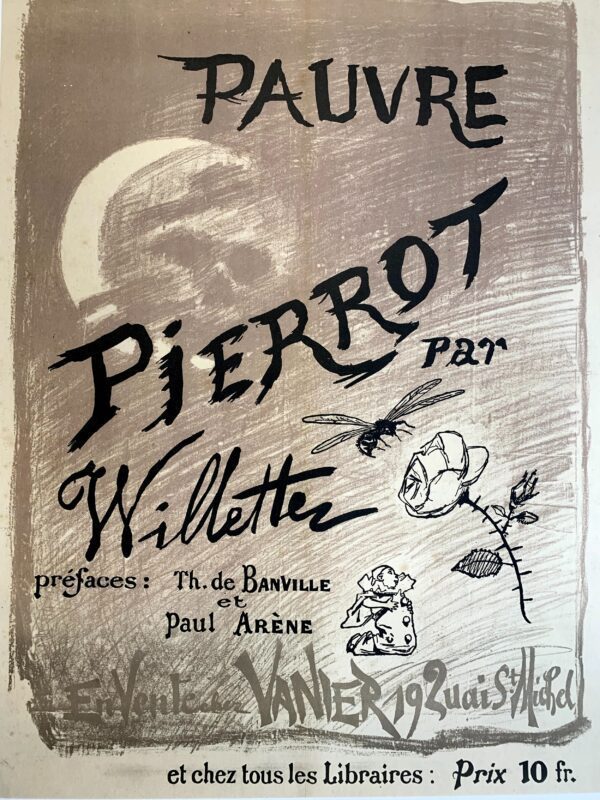 Pauvre Pierrot - Art By Willette (1885) 21.5x28.75 French Advertising Poster LB - Image 4
