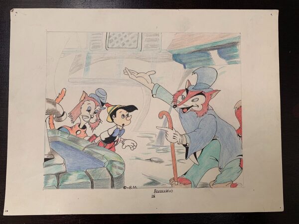 Disney Bundle (pinocchio, Donald, Bullfighter & Sir. Giles) (1950's) 9x12 Animation Artwork - Image 5
