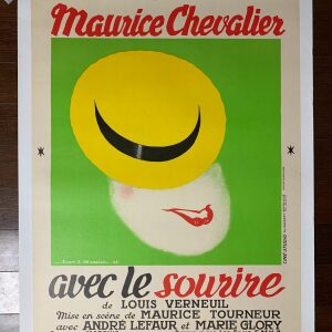 Maurice Chevalier - Art By Jean Mercier (1936) 24.25x32.25 French Movie Poster LB