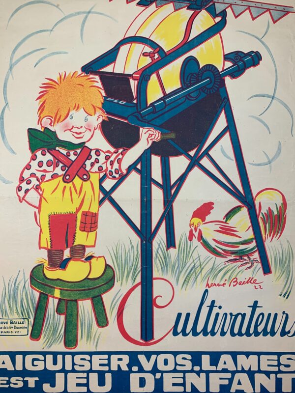 P.L.O. Cultivateur (1922) 31 1/4" X 46 1/4" French Advertising Poster LB - Image 2