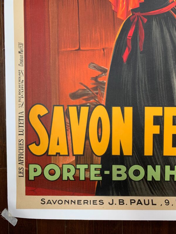 Savon Fer A Cheval - Art by Henry le Monnier (1931) 47" x 63" French Advertising Poster LB - Image 8