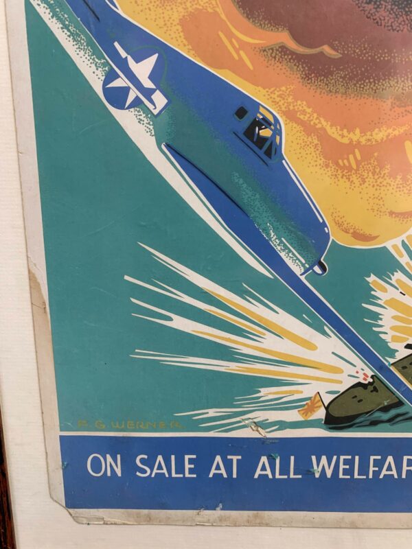 Grumman Souvenir Calendar Advertisement (1943) UK Rare WW2 Window Card Poster - Image 3