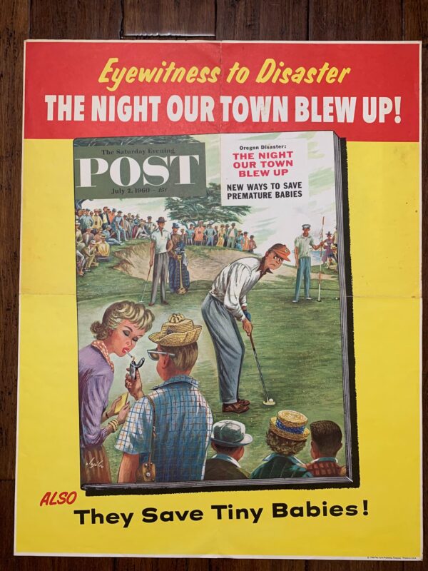 22x28 1960 Newstand Poster Saturday Evening Post - Art By Constantin Alajalov distracted Pro Golfer