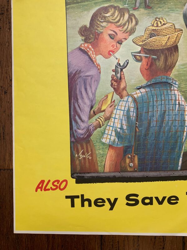 22x28 1960 Newstand Poster Saturday Evening Post - Art By Constantin Alajalov distracted Pro Golfer - Image 3