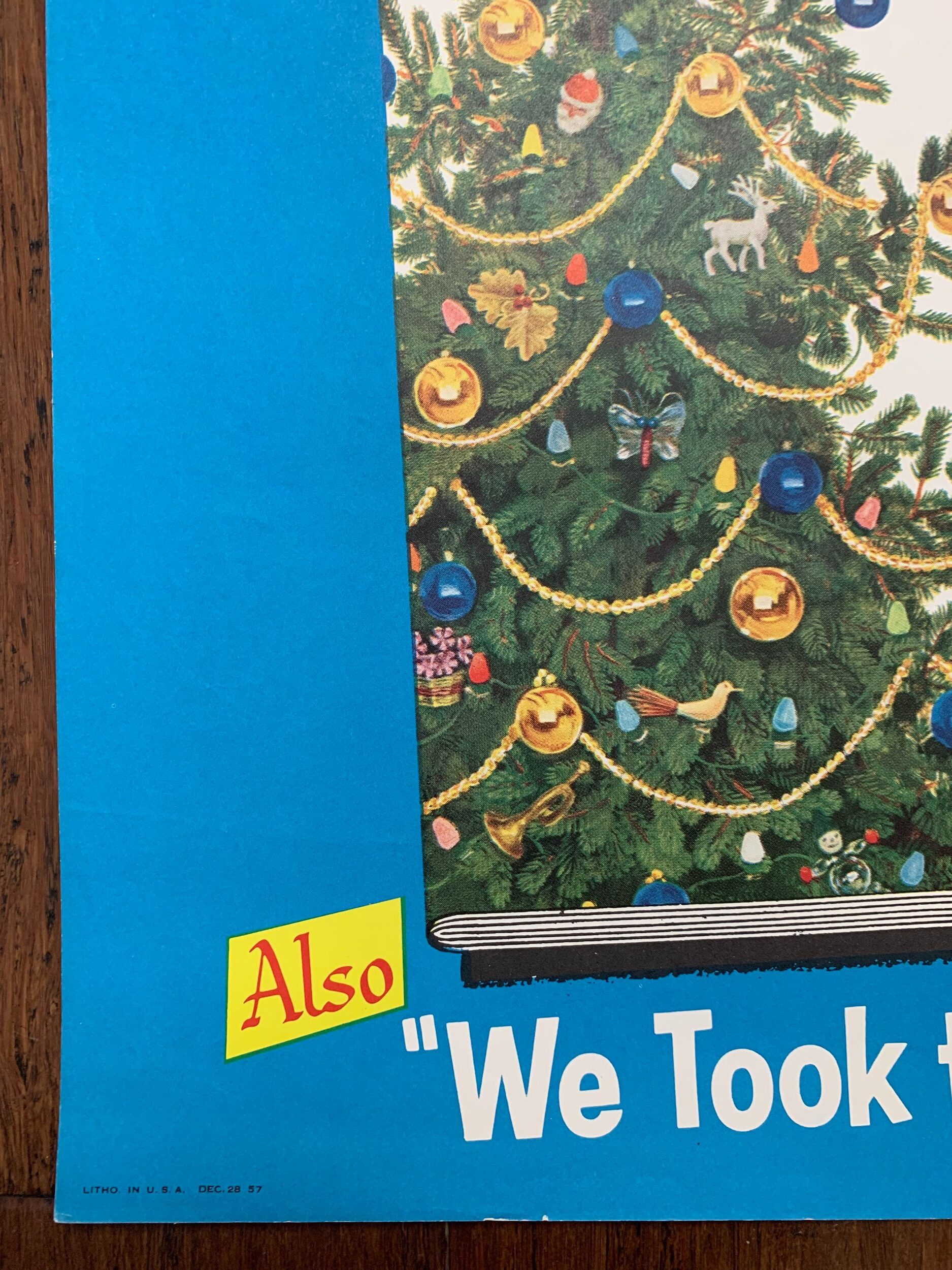 22x28 1957 Newstand Poster Saturday Evening Post - Art By John Falter topping The Tree - Image 3