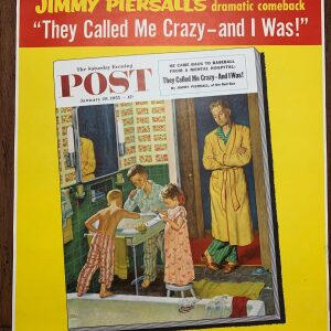 22x28 1955 Newstand Poster Saturday Evening Post - Art By Amos Sewell brushing Their Teeth