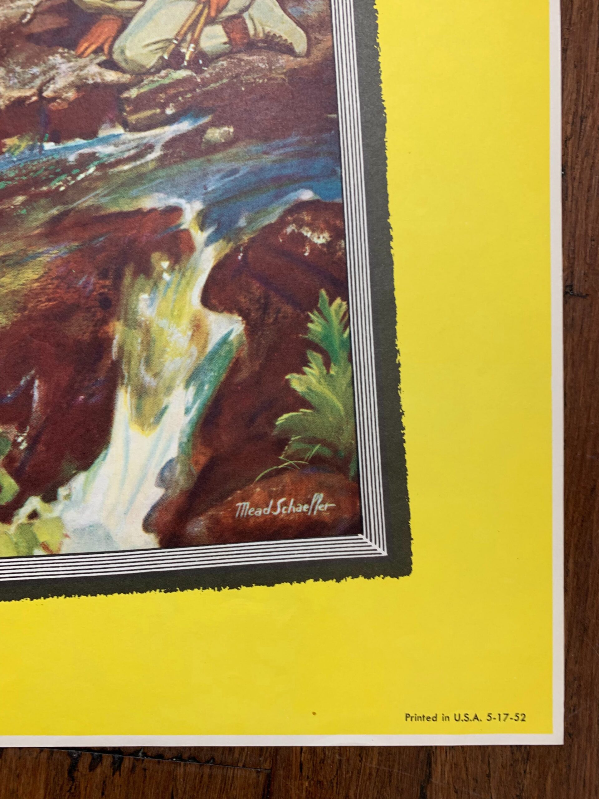 22x28 1952 Newstand Poster Saturday Evening Post - Art By Mead Schaeffer salmon Running Upstream - Image 3