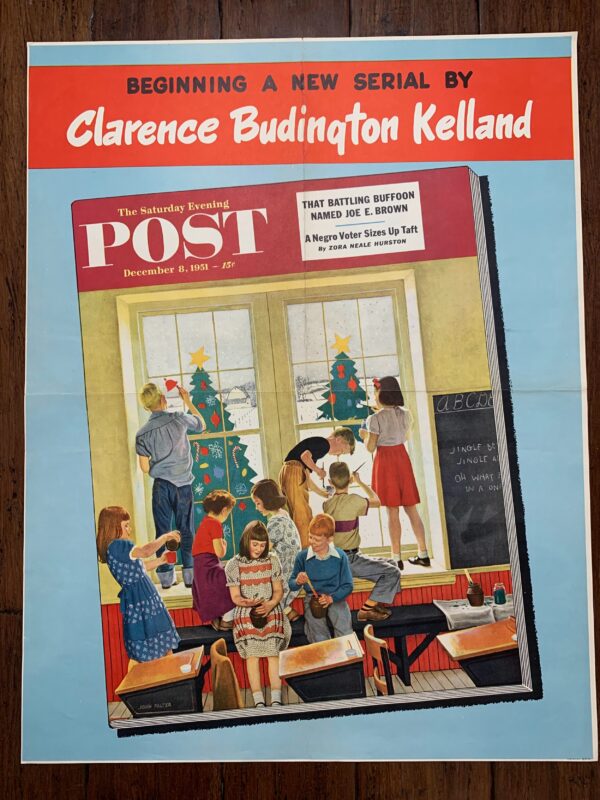 22x28 1951 Newstand Poster Saturday Evening Post - Art By John Falter classroom Christmas