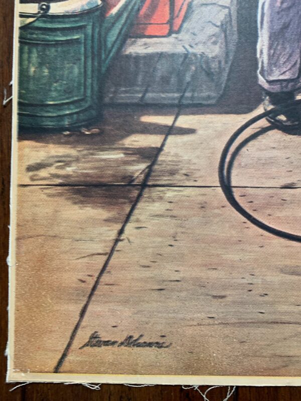 22x28 1949 Newstand Poster Saturday Evening Post - Art By Stevan Dohanos inflating Beach Toy - Image 3