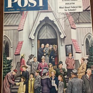 22x28 1949 Newstand Poster Saturday Evening Post - Art By Stevan Dohanos after Church