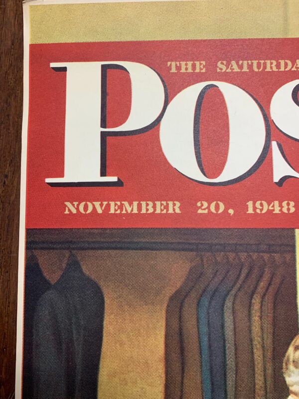 22x28 1948 Newstand Poster Saturday Evening Post - Art By John Falter choosing A New Suit - Image 2