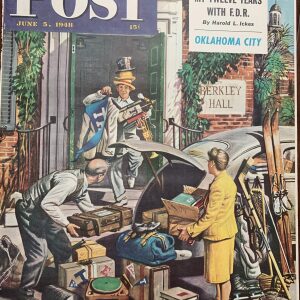 22x28 1948 Newstand Poster Saturday Evening Post - Art By Stevan Dohanos returning Home From College