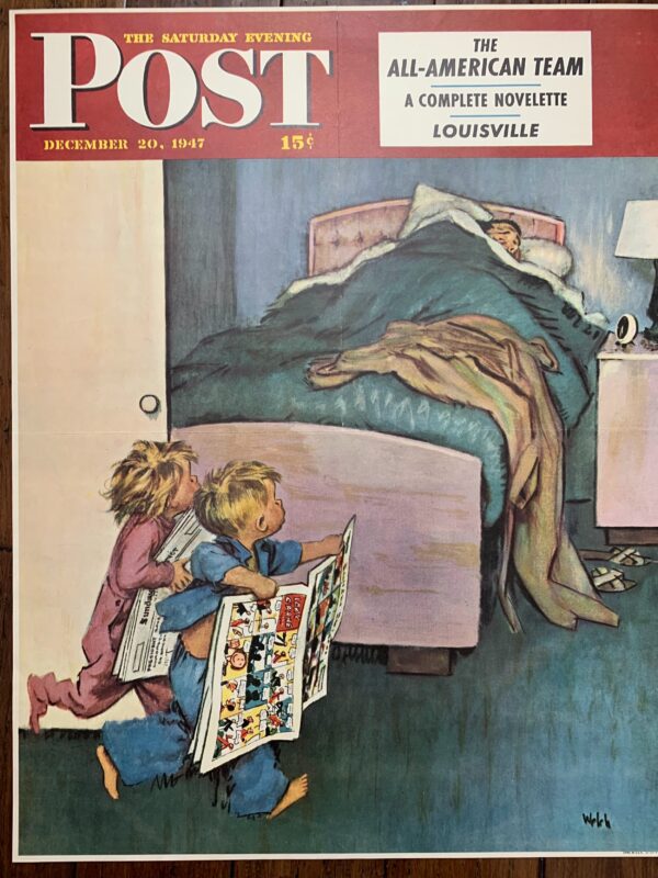22x28 1947 Newstand Poster Saturday Evening Post - Art By Jack Welch sunday Funnies