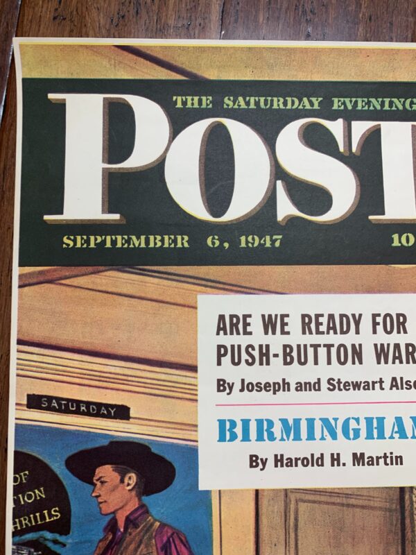 22x28 1947 Newstand Poster Saturday Evening Post - Art By Stevan Dohanos after The Movie - Image 2