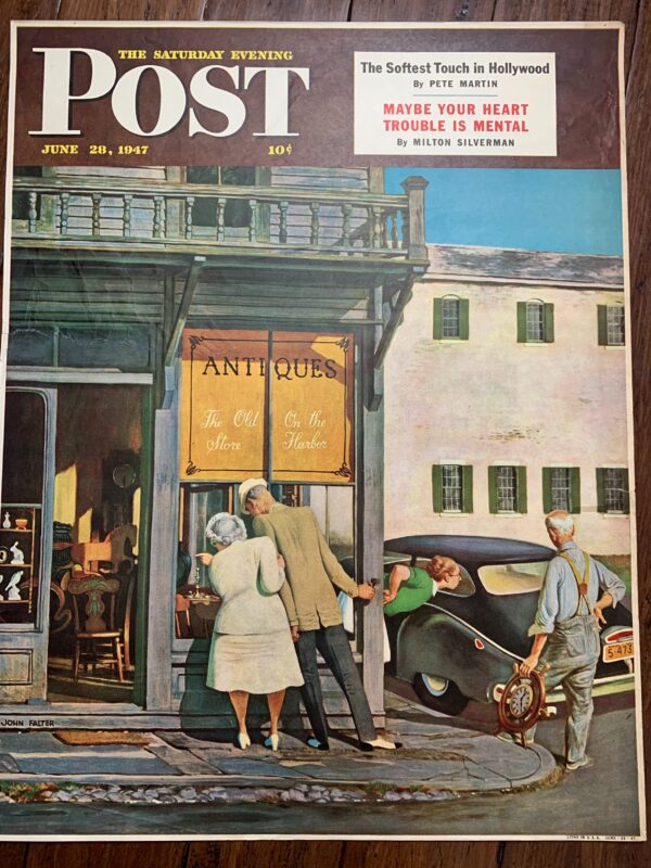 22x28 1947 Newstand Poster Saturday Evening Post - Art By John Falter antique Store