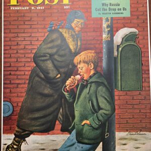 22x28 1947 Newstand Poster Saturday Evening Post - Art By Stevan Dohanos winter Ice Cream Cone