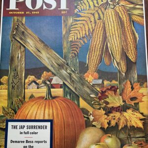 22x28 1945 Newstand Poster Saturday Evening Post - Art By John Atherton fall Harvest