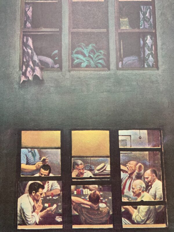 22x28 1945 Newstand Poster Saturday Evening Post - Art By John Falter office Poker Party - Image 4