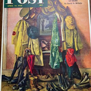 22x28 1945 Newstand Poster Saturday Evening Post - Art By John Atherton loaded Coat Rack