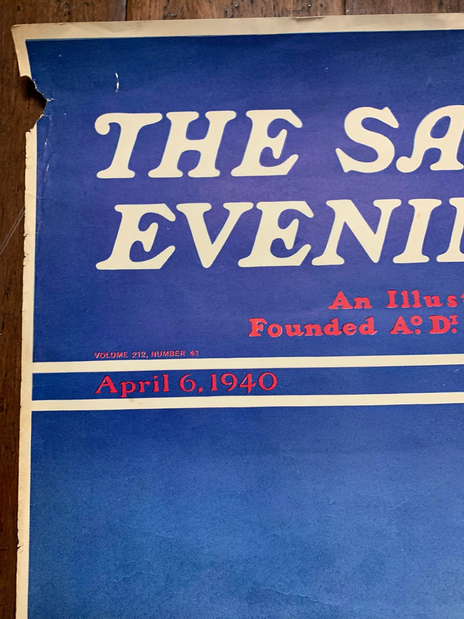 22x28 1940 Newstand Poster Saturday Evening Post - Art By Charles De Soria airplane Takeoff - Image 3