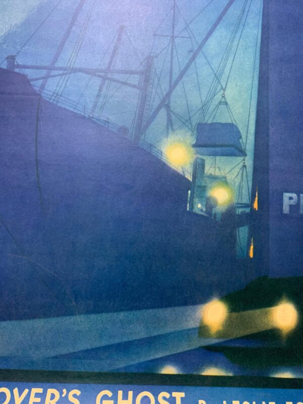 22x28 1940 Newstand Poster Saturday Evening Post - Art By Ski Weld nighttime In Port - Image 4