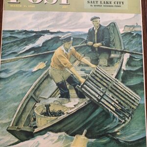 22x28 1946 Newstand Poster Saturday Evening Post - Art By Mead Schaeffer lobstermen - Foam Backed