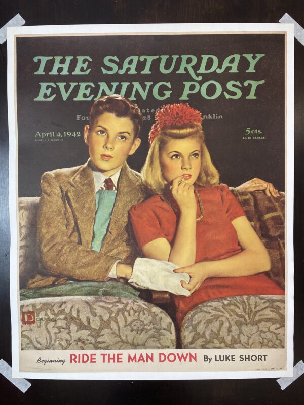 21x27 1942 Newstand Poster Saturday Evening Post - Art By Douglass Crockwell movie Date LB