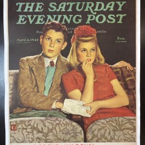 21x27 1942 Newstand Poster Saturday Evening Post - Art By Douglass Crockwell movie Date LB