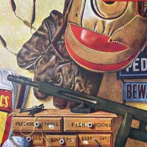 21.5x28 1945 Newstand Poster Saturday Evening Post - Art By John Atherton still Life Of Boys Toys LB