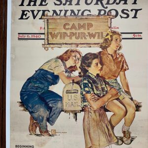 21.625x27.625 1940 Newstand Poster Saturday Evening Post - Art By Douglass Crockwell waiting For Mail LB