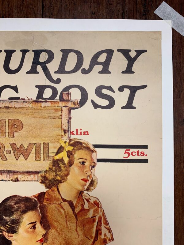 21.625x27.625 1940 Newstand Poster Saturday Evening Post - Art By Douglass Crockwell waiting For Mail LB - Image 3
