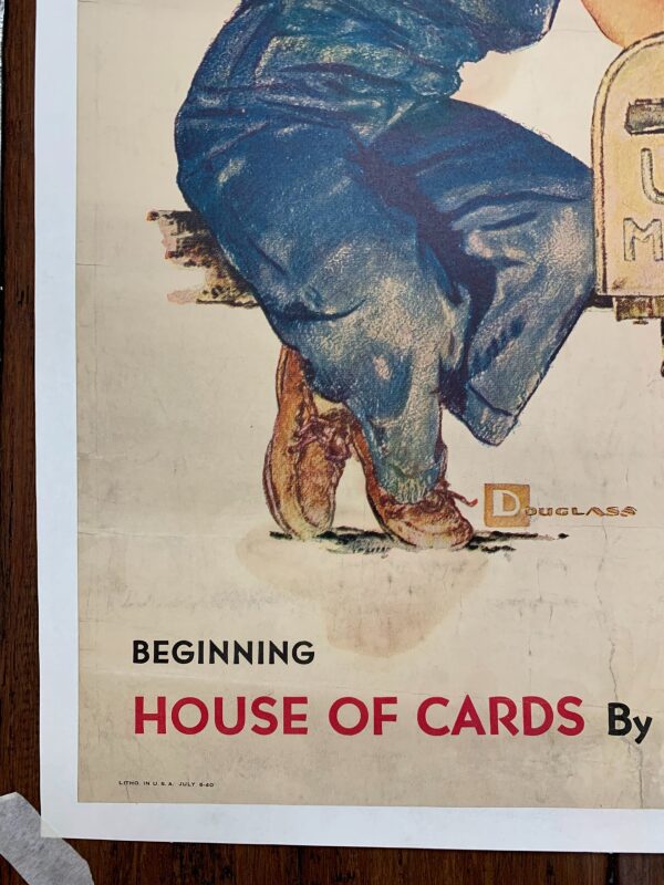 21.625x27.625 1940 Newstand Poster Saturday Evening Post - Art By Douglass Crockwell waiting For Mail LB - Image 5