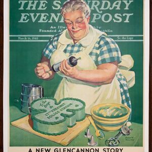 22x27.5 1940 Newstand Poster Saturday Evening Post - Art By Albert W. Hampson st. Paddy Cake For Policemen LB