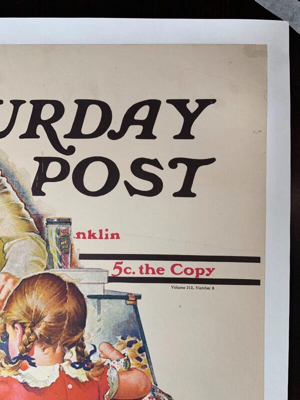 22x27.5 1939 Newstand Poster Saturday Evening Post - Art By Frances Tipton Hunter penny Candy LB - Image 3