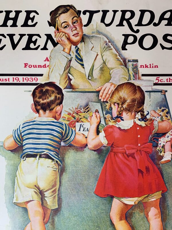 22x27.5 1939 Newstand Poster Saturday Evening Post - Art By Frances Tipton Hunter penny Candy LB - Image 6