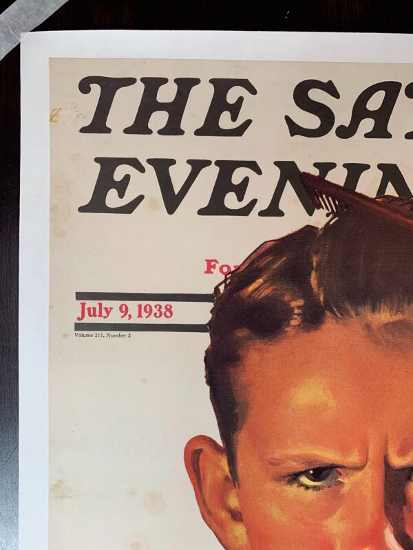 21.25x27.75 1938 Newstand Poster Saturday Evening Post - Art By Douglass Crockwell combing His Hair LB - Image 2