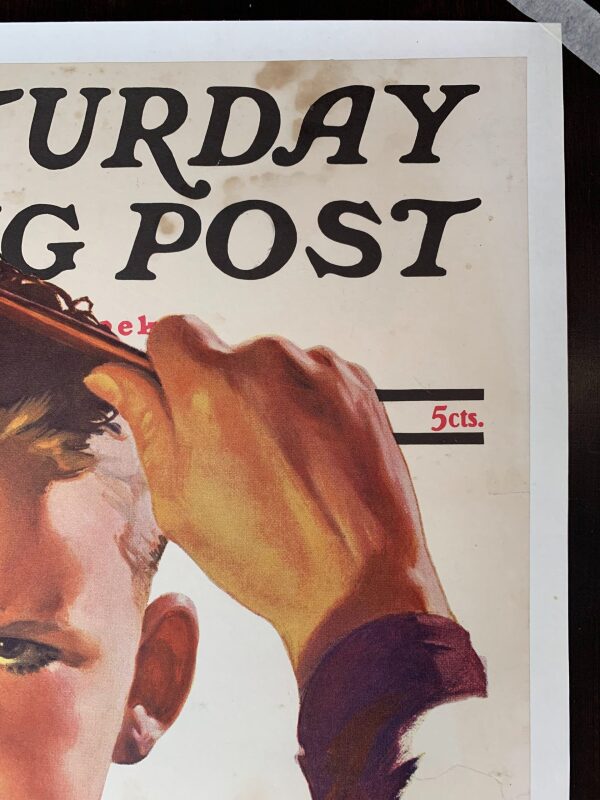 21.25x27.75 1938 Newstand Poster Saturday Evening Post - Art By Douglass Crockwell combing His Hair LB - Image 3