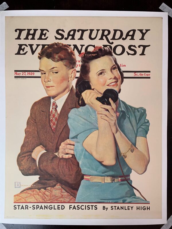 21.75x27.825 (1939) Newstand Poster Saturday Evening Post - Art By Douglass Crockwell LB