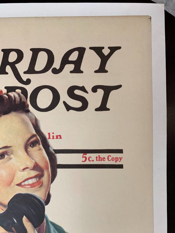 21.75x27.825 (1939) Newstand Poster Saturday Evening Post - Art By Douglass Crockwell LB - Image 3