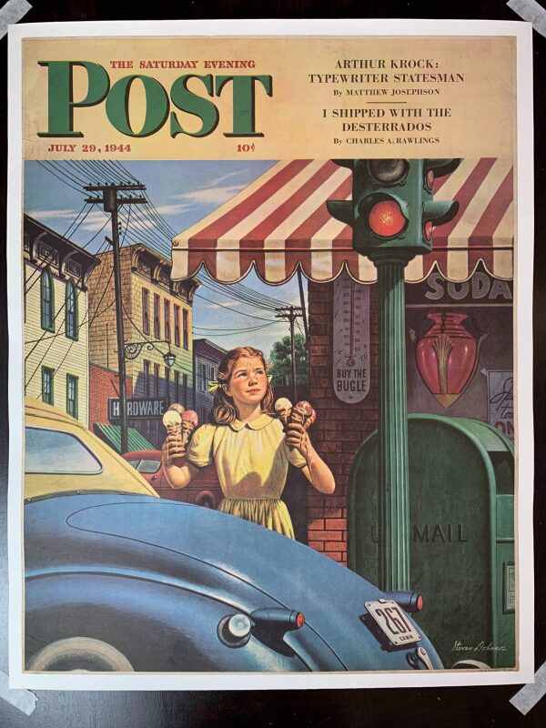 21.75x28 1944 Newstand Poster Saturday Evening Post - Art By Stevan Dohanos dripping Cones LB