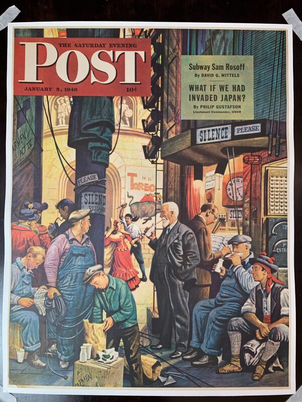 21.75x28 1946 Newstand Poster Saturday Evening Post - Art By Stevan Dohanos backstage At The Met LB