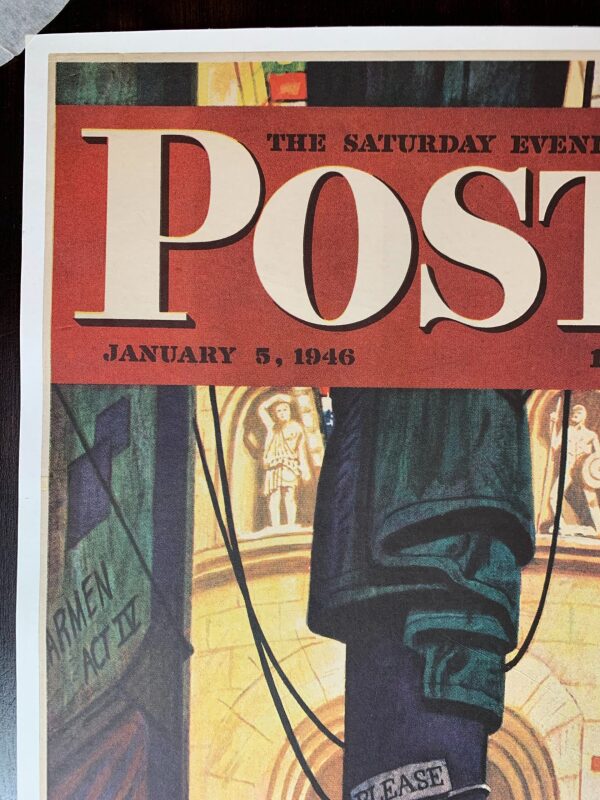 21.75x28 1946 Newstand Poster Saturday Evening Post - Art By Stevan Dohanos backstage At The Met LB - Image 2