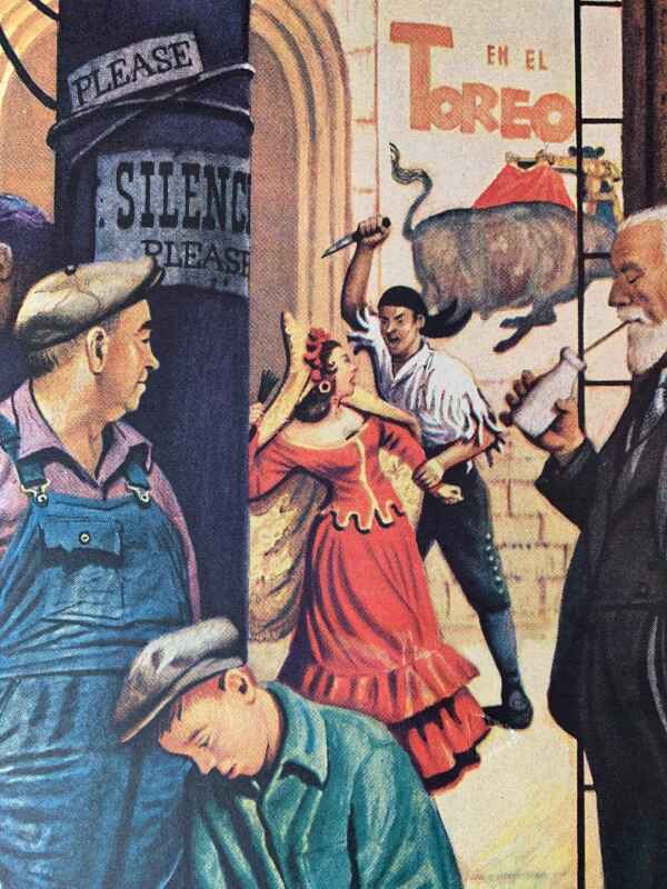 21.75x28 1946 Newstand Poster Saturday Evening Post - Art By Stevan Dohanos backstage At The Met LB - Image 6