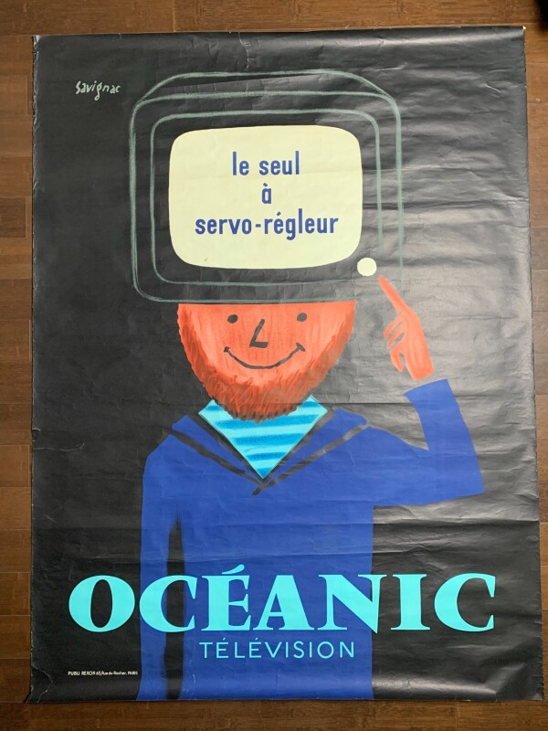 Oceanic - Art by Savinac (1960) 45 x 60.25 French Advertising Poster - Image 2